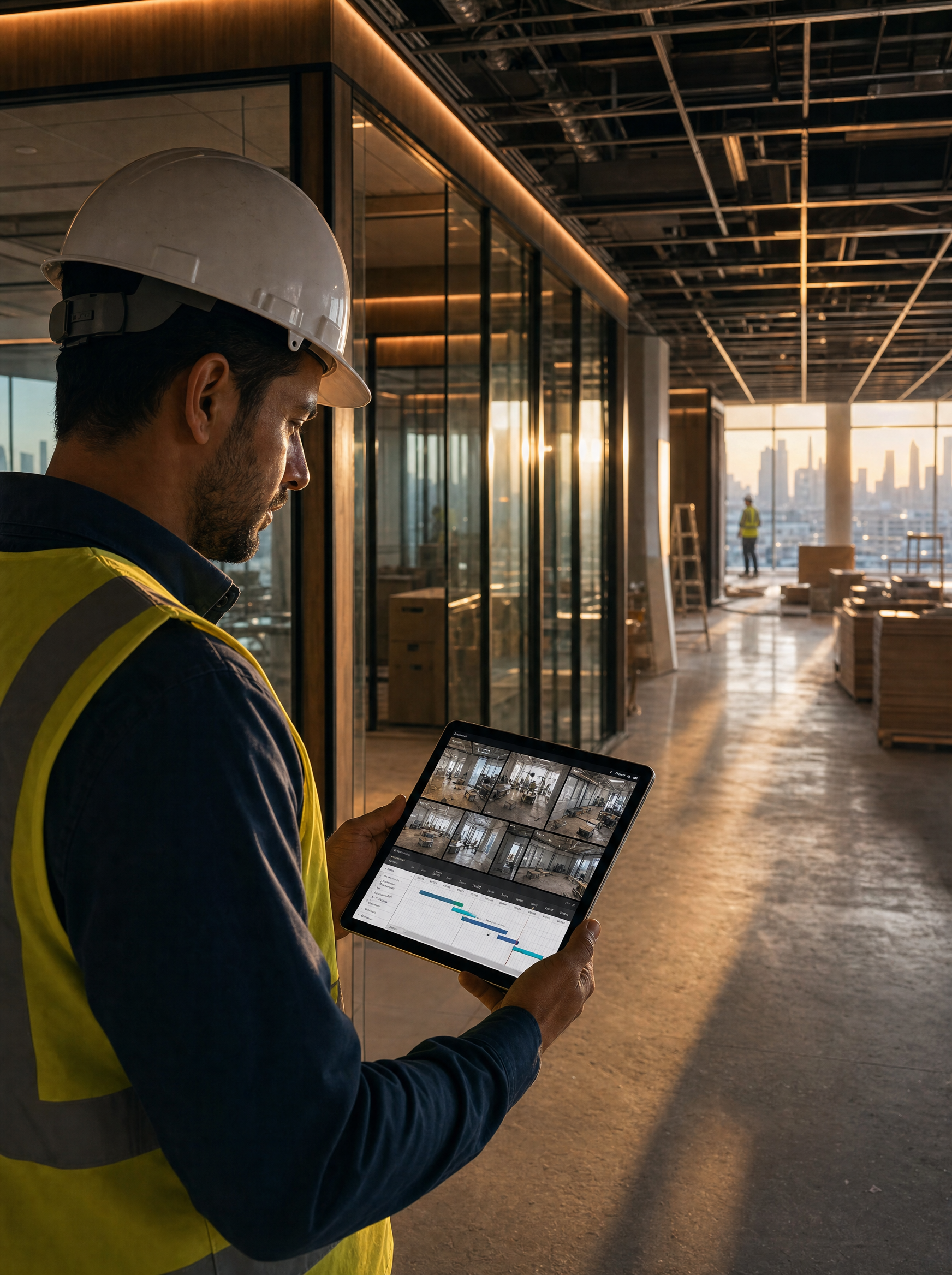 Monitor Your Project — live CCTV feeds and cloud schedule tracking on site
